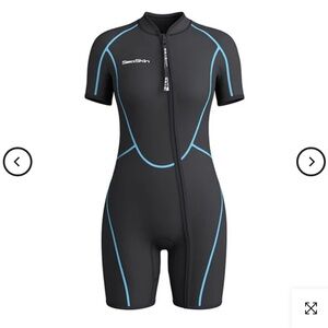 Seaskin Womens Wetsuit Shorty with Front Zipper black size XS 3mm